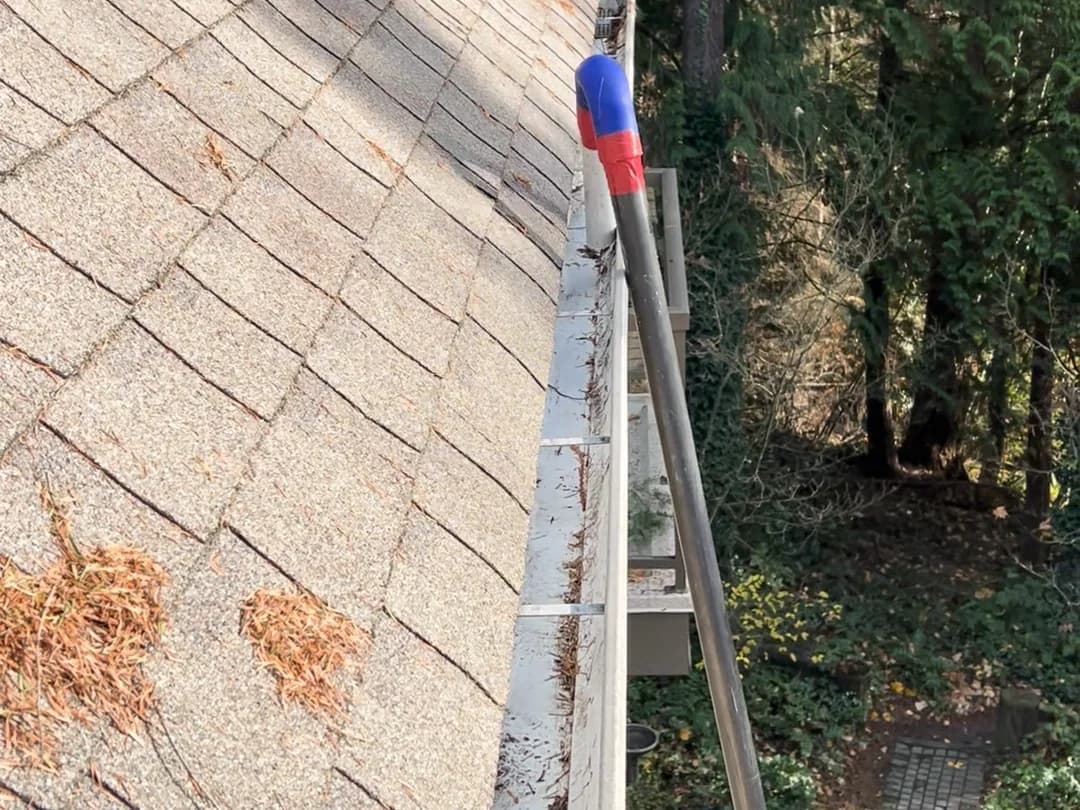 Gutter cleaning after