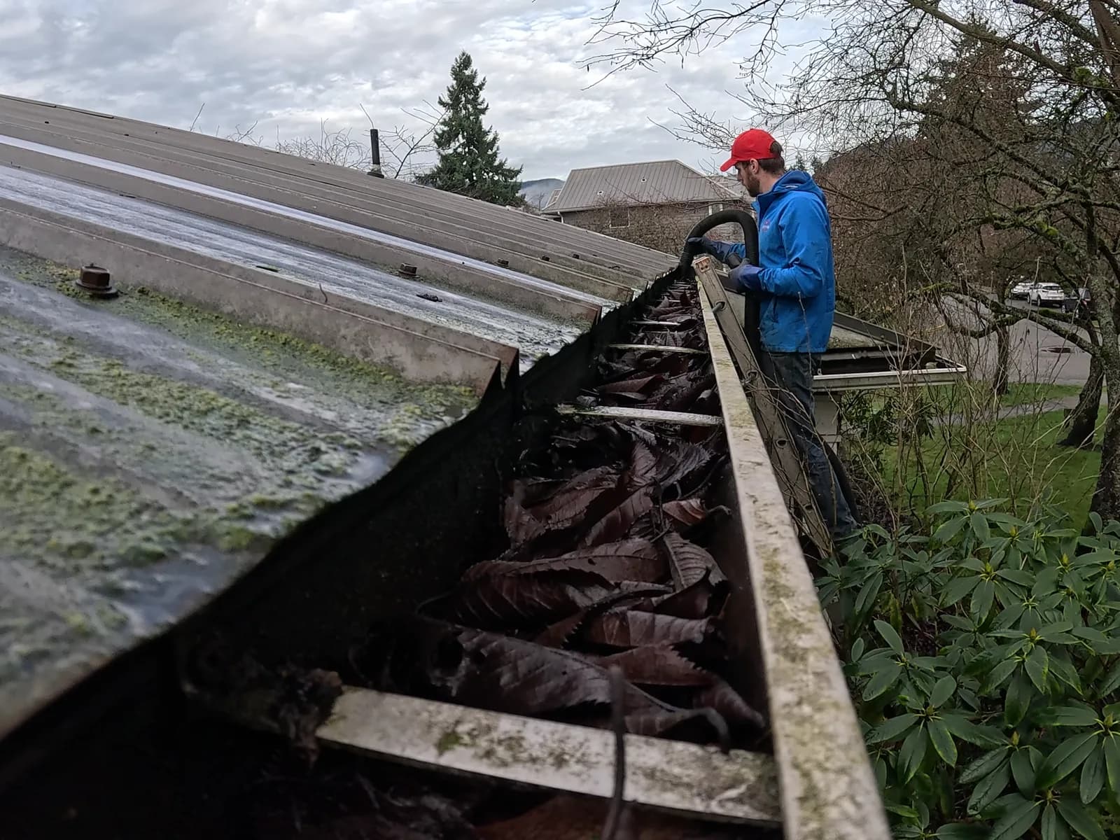 Gutter cleaning before